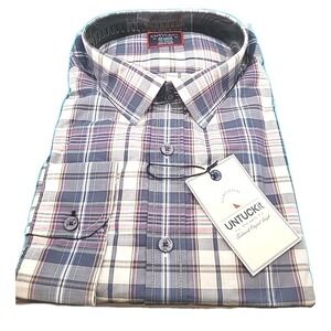 UNTUCKit Mens 2XL Tall Reg Fit Long Sleeve Shirt BILLECART NEW Plaid